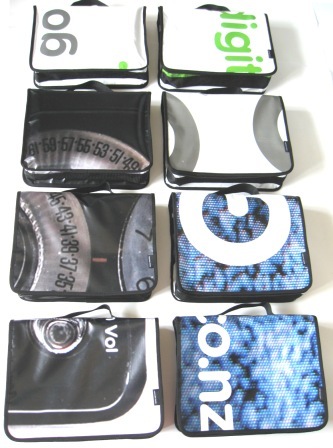 Recycled laptop bags made from 'Going Digital' billboards